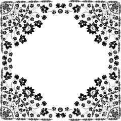 square flower design with frame