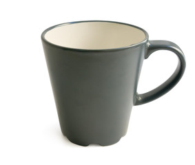 Black cup isolated on white with clipping path
