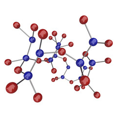 Obraz premium Molecule - Blue and Red Atoms