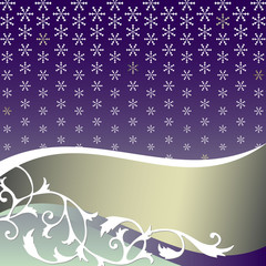 Abstract  lilas background with snowflakes