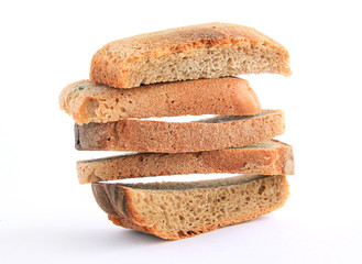 zwieback on white background