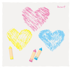 クレヨンで描いたハート