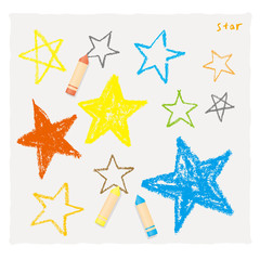 Fototapeta na wymiar クレヨンで描いた星