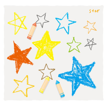 クレヨンで描いた星