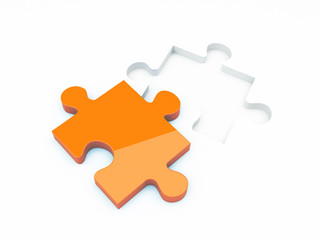3d  Render Of Isolated Jigsaw Puzzle.