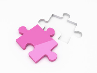 Fototapeta premium 3d Render Of Isolated Jigsaw Puzzle.