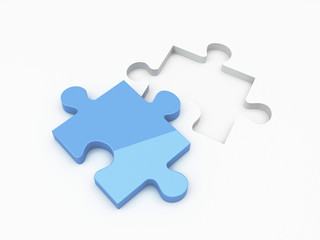 Fototapeta premium 3d Render Of Isolated Jigsaw Puzzle.