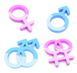 3d Render Of Male And Female Symbols - More in my portfolio!