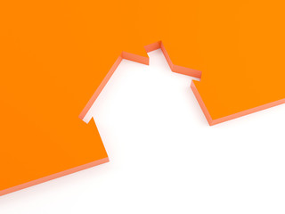 3d Render Of House Concept (Rent Metaphor)