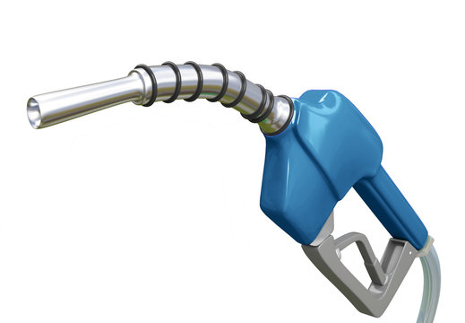 Isolated Blue Gas Pump Nozzle.