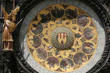 old astronomical clock in Prague, Czech republic