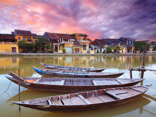 View on the old town of Hoi An from the river.