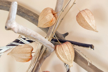 decoration with dry physalis