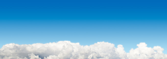 Blue sky panoramic  background with cloudscape at bottom