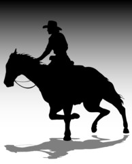 cowboy in action vector silhouettes