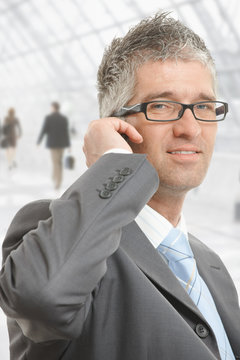 Businessman talking on mobile