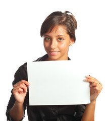 Naklejka premium girl with white blank