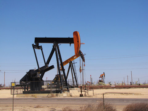 Oil pumps in California Oil industry equipment