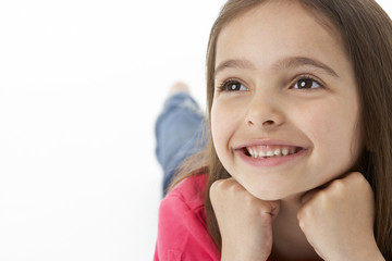 Fototapeta premium Girl Laying on Stomach