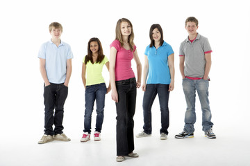 Obraz premium Group of Teenage Friends in Studio