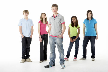 Group of Teenage Friends in Studio