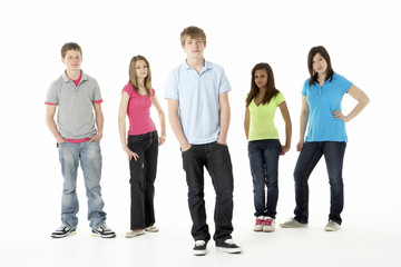 Group of Teenage Friends in Studio