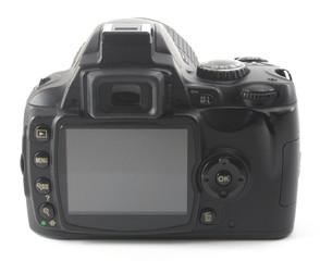 black dslr camera