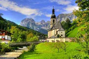 Foto auf Leinwand Famous landmark Ramsau in Berchtesgaden - Bavaria / Germany © XtravaganT