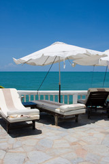 Swimming pool on a sunny day.Pattaya city in Thailand