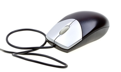 Close-up computer mouse isolated on white