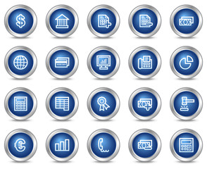 Banking web icons, blue circle buttons series