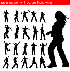 pregnant women silhouette set 2