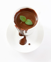 hot chocolate with mint