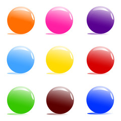 assorted colour balls on white background