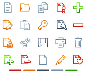 Document web icons, colour symbols series