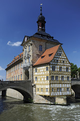 Fototapeta premium Bamberg Welterbe Altstadt Wahrzeichen Rathaus
