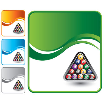 Billiard balls on multicolored wave backgrounds