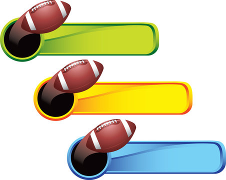 Footballs on colored tabs