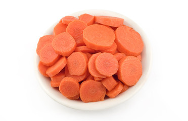 Bowl of Fresh Sliced Raw Carrots