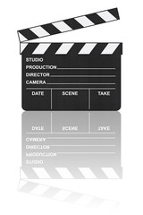 Obraz premium Cinema clapboard and reflection