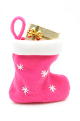 Pink christmas stocking