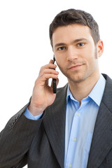 Businessman talking on mobile phone