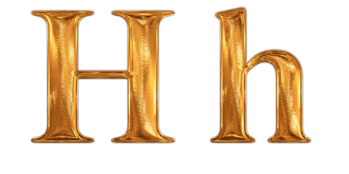 ゴールドのアルファベット h