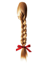 blond braid of girl's hair