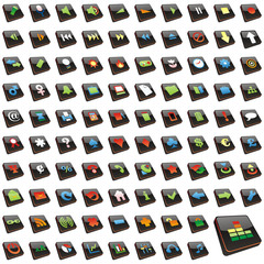 one hundred fully editable glossy vector web icons