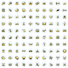 one hundred fully editable glossy vector web icons