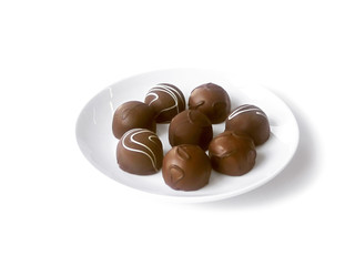 plate of chocolates truffles