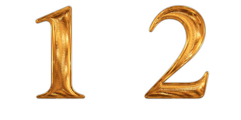 Naklejka premium ゴールドの数字 1 2