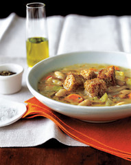 appetizer, white bean and rosemary soup