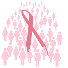 pink ribbon walk illustration